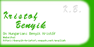 kristof benyik business card