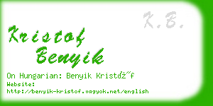 kristof benyik business card